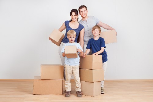 Prepared household items ready for relocation in Ladbroke Grove