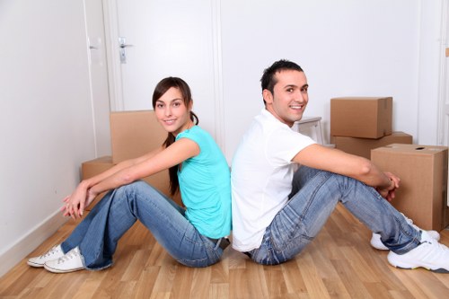Local removals team planning access on a Ladbroke Grove street