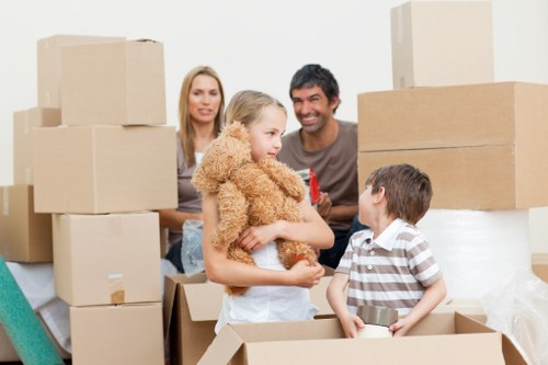 Boxes and furniture being loaded for a west London house move
